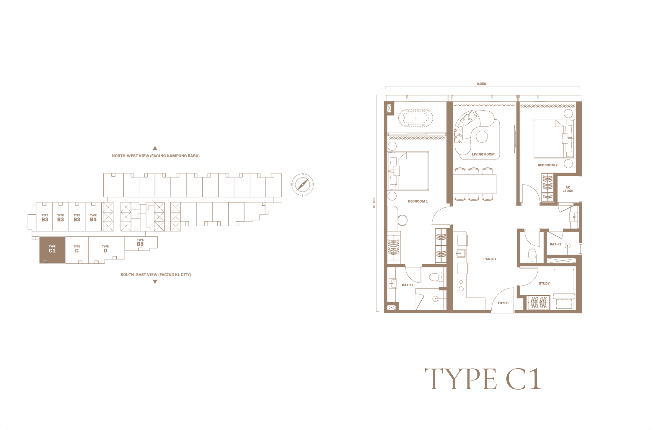 TYPE C1 3房2衛